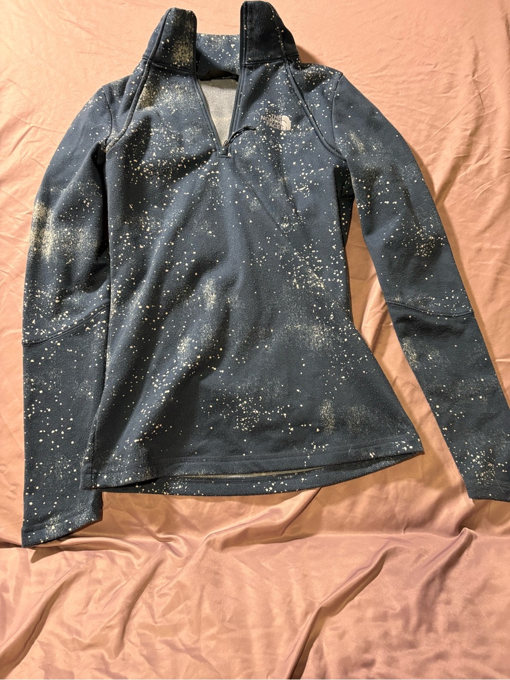 The North Face Women's Navy Half-Zip Fleece with Cream Speckle